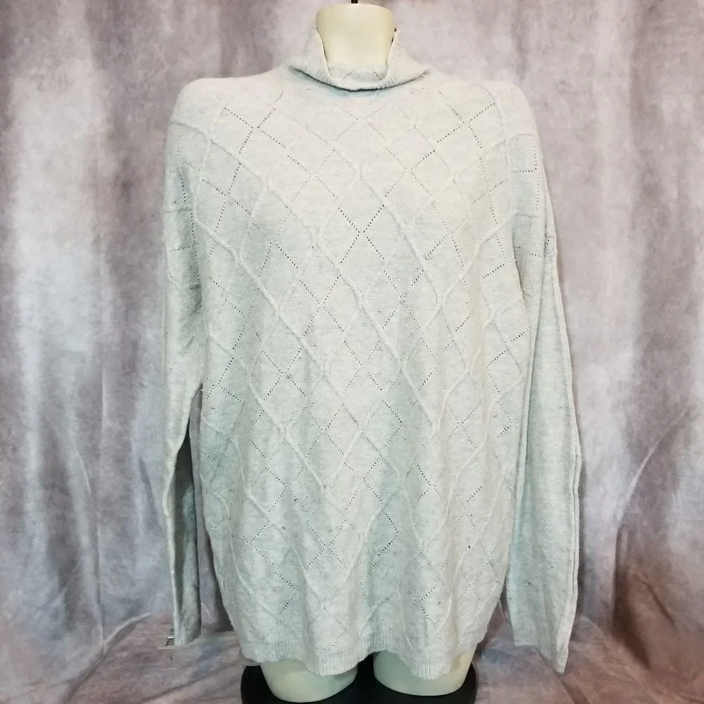 Caslon Grey Diamond Print‎ Sweater Size XXL